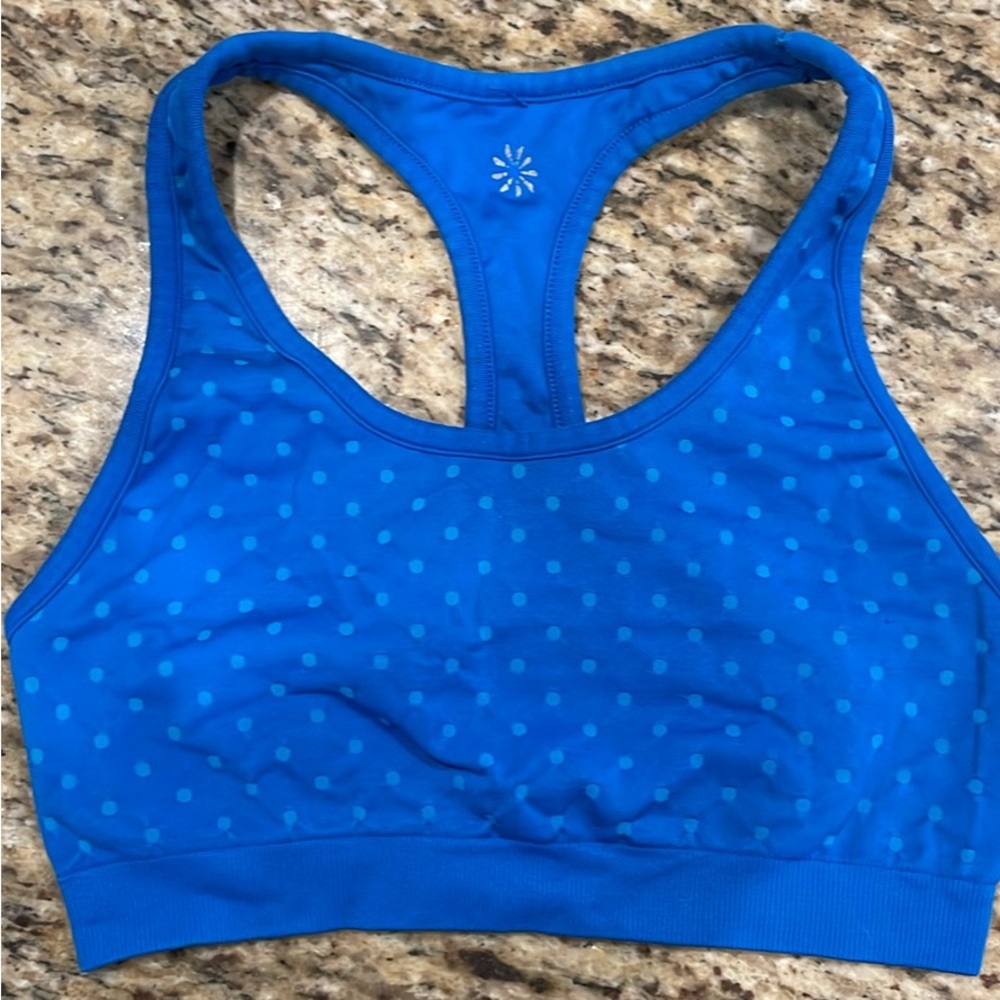 Athleta Vibrant Blue Dot Sports Bra